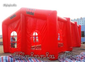 Tente gonflable de publicité extérieure, chapiteau soufflé à l'air rouge de 10m de long, grande Structure de cadre de salon commercial pour fête et mariage