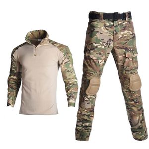 Outdoor Airsoft Paintball Clothing Militair schieten Uniform Tactical Combat Camouflage Shirts Ladingsbroek elleboog/knie pads pakken