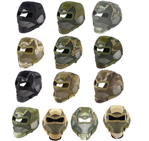 Masque tactique de tir Airsoft en plein air, équipement de Protection V7, treillis métallique en acier, visage complet NO030102854309