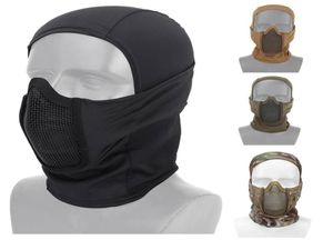 Outdoor Airsoft Tactische Masker Kap Schieten Gezicht Bescherming Gear Metalen Staaldraad Half Gezicht NO030162848661