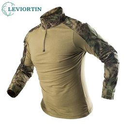 Chemise de l'armée en plein air Man Military Combat à manches longues Tshirt Hommes chasse les chemises de camouflage T-shirts 240412