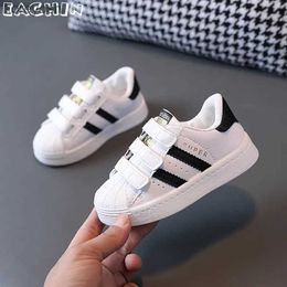 Outdoor Athletic Childrens Sneakers Kids Fashion Design White Non-Slip Casual Shoes For Boys Girls Hook Breathable Sneakers Toddler Outdoor Shoel231017