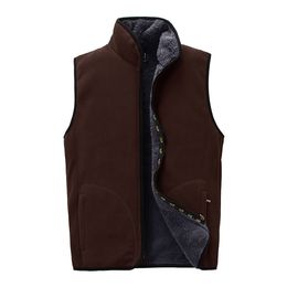 Outdoor herfst vest verdikte fleece vest mannen geborsteld vesten jassen reversible stijl jassen leisure cardigan jas heren tops bovenkleding