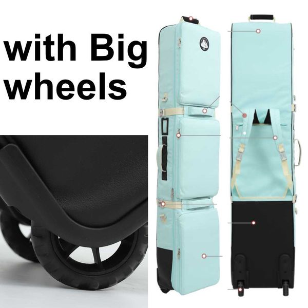 Outdoor Bags 145173cm SnowBoardSkis Bag With Big Wheels 34kg Le matériau imperméable 900D peut contenir 2 paires de skis ou 1 planche à neige A7396 230619