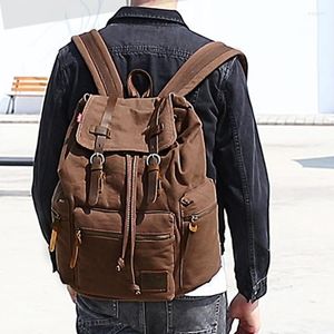 Buitenzakken 15,6 inch vintage canvas rugzakken mannen en vrouwen reizen studenten casual voor wandelen camping rugzak mochila masculina