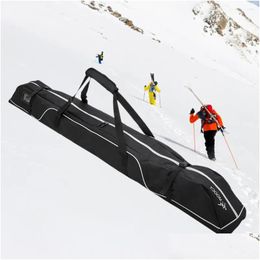 Bolsas al aire libre 172 cm Bolsa de cámara de esquí ajustable y equipo de snowboard Viaje Mango duradero para gafas Guantes Drop Entrega Deportes Outdoo OT2PD