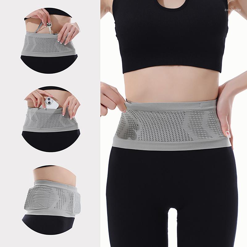 Outdoor Bags 1Pc Multifunctional Knit Breathable Concealed Waist Bag Slim Pack With Hanging Hook Packet For Riding Fitness