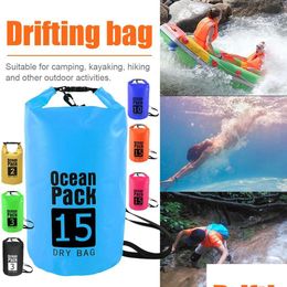 Sacs de plein air 2/3 / 5L Drybag Sac de natation étanche Sac sec pour kayak Rafting Nautisme Équipement de pêche Livraison directe Sports de plein air Dhdre