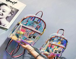 Sacs de plein air 2021 Mode Femmes Sac PVC Clear Transparent Sac à dos Lady Mini épaule Rucksack Filles Voyage École Étanche9708604