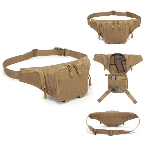 Sacs de plein air 2021 Tactique Gun Taille Sac Holster Hommes Militaire Pistolet Fanny Pack Nylon Camping Chasse Épaule Sling