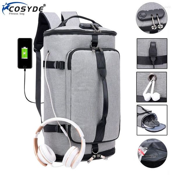 Bolsas al aire libre 2023 USB antirrobo gimnasio mochila Fitness Gymtas bolsa para hombres entrenamiento deportes Tas Travel Sac De Sport Laptop Sack