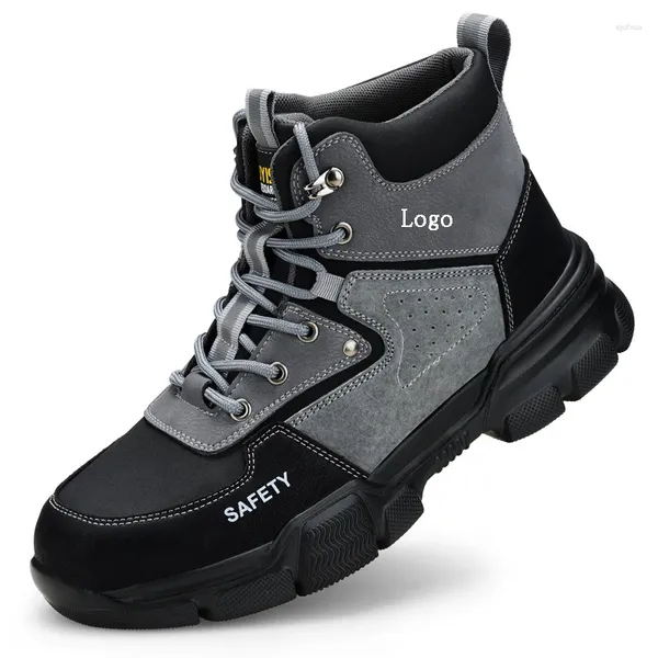 Sacs extérieurs 2024 Chaussures de travail de sécurité des hommes personnalisés Bottes d'orteil en acier