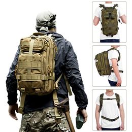 Borse da esterno 25L 3P Zaino tattico Zaino militare Zaino da uomo Zaino da campeggio Sport Molle Pack Arrampicata 231024