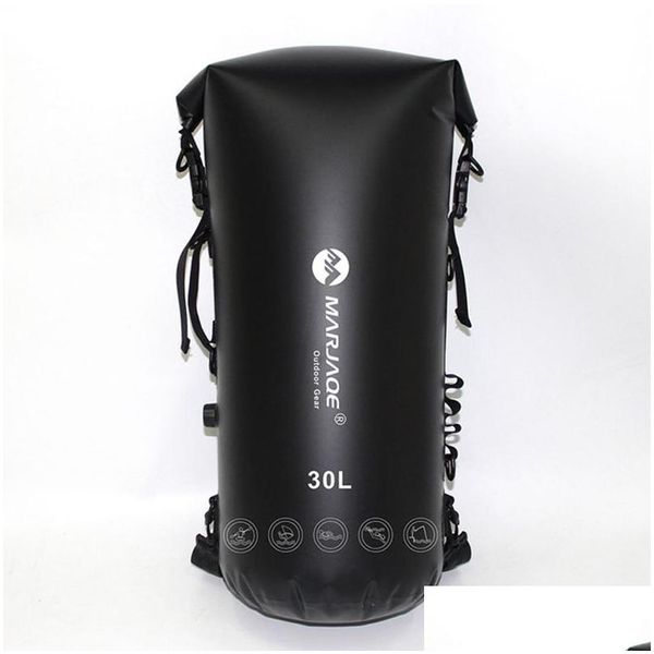 Bolsas al aire libre 30L Trekking Bolso seco Impermeable mochila flotante Top Sail Kayak DryPak Motocicleta Drybag Bouy Bike Bake Drysack Dhjgs