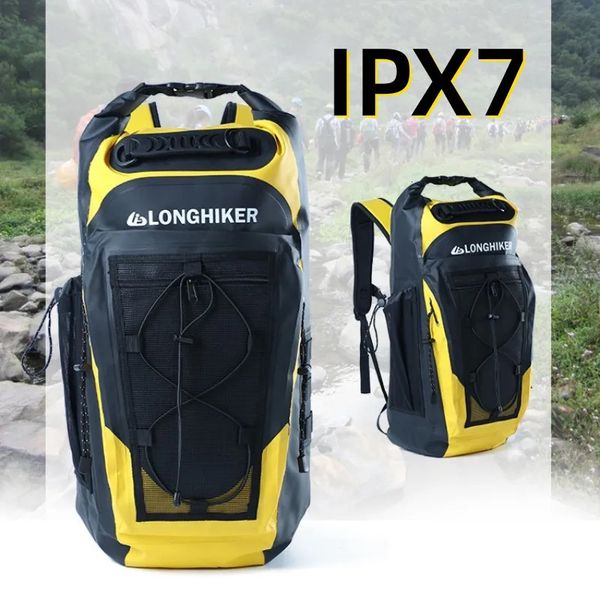 Bolsas al aire libre 30L Mochila impermeable Equipo de buceo Bolsa de aletas Surf River Trekking Seco para navegar Flotante Canotaje Rafting 231214