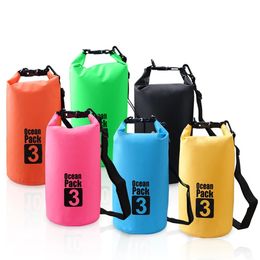 Bolsas al aire libre 3L impermeable resistente al agua bolsa seca saco paquete de almacenamiento bolsa natación kayak canotaje río trekking canotaje 231114