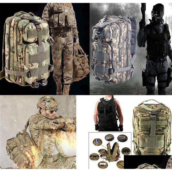 Sacs extérieurs 3p Oxford tissu militaire Tactical sac à dos Trekking Sport Travel Rucksacks Cam Randonnée Camouflage Sac Drop Livraison Spo Dhtsk