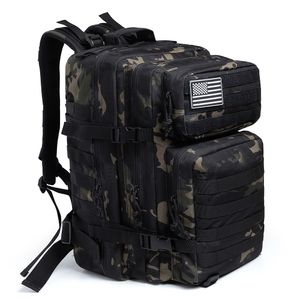 Buitenzakken 50L Camouflage Army Backpack Men Militaire Tactische Assault Molle Backpack Hunting Trekking Rucksack Waterdichte Bug Out Bag 221203