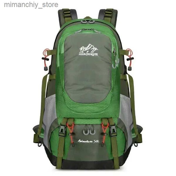Outdoor Bags 50L Camping sac à dos cadre voyage sac de Sport avec couverture de pluie alpinisme Trekking sac à dos en plein air randonnée épaule hommes sacs Q231130