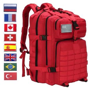 Buitenzakken 50l grote capaciteit Tactische rugzak training Gym Fitness Bag Man Outdoor wandelcamping Travel 3d Rucksack Army Molle Backpack 230811