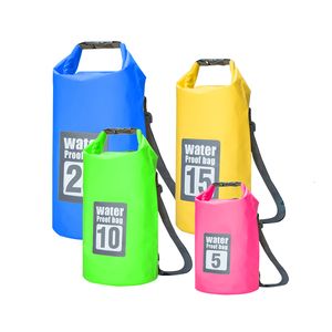 Bolsas al aire libre 5L15L30L Deporte al aire libre PVC Almacenamiento impermeable Bolsa seca para canoa Kayak Rafting Natación Kit de viaje Saco Mochila 230727