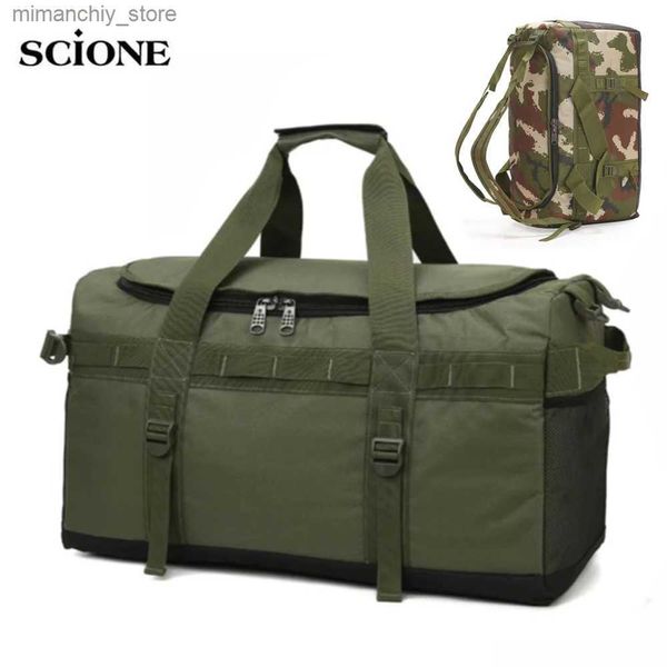 Bolsas al aire libre 60L Bolsa de viaje de gran capacidad Hombres Equipaje Bolso Tote Duffel Hombro Mochila Ropa Paquete de almacenamiento Super Bolsas de deportes al aire libre Q231028