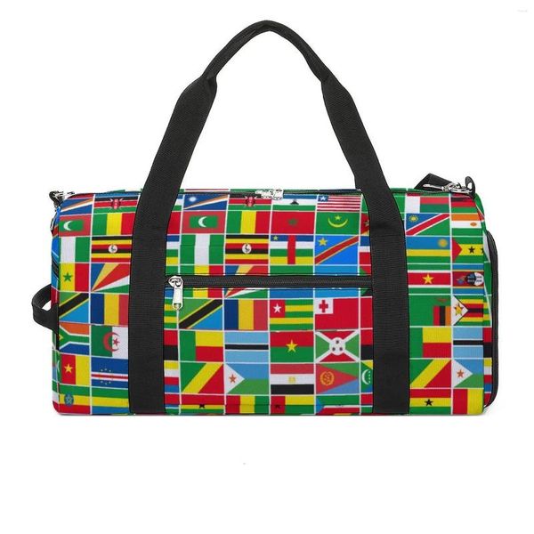 Bolsas al aire libre Banderas africanas Deporte Impresión colorida Bolsa de gimnasio de gran capacidad Diseño para hombres Bolso de viaje Entrenamiento gráfico Fitness