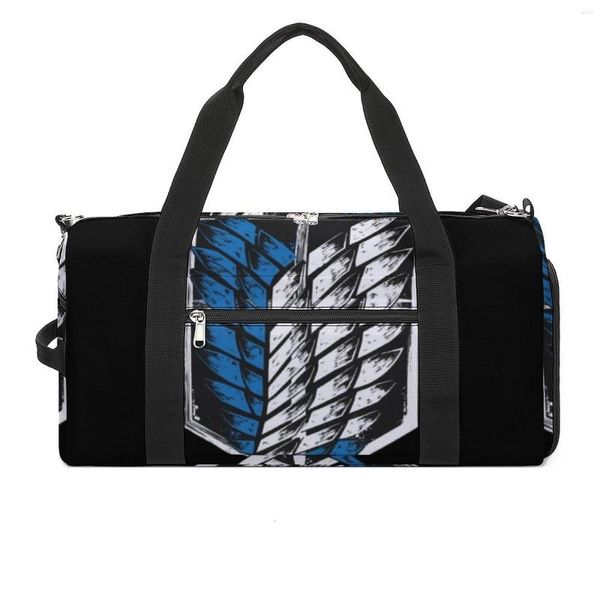 Sacs de plein air AOT Wings of Freedom Sports Attaque sur Titan Training Sac de sport Grande capacité Vintage Sacs à main personnalisés Fitness étanche