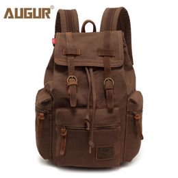 Outdoortassen AUGUR mode herenrugzak vintage canvas rugzak schooltas heren reistassen grote capaciteit reizen laptop retro tas 231129