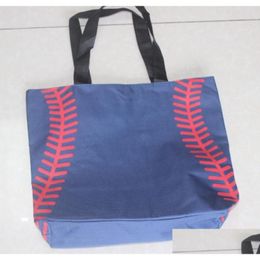 Buiten Bags Baseball Stitching 16.5x12.6x3.5 inch zak Mesh Hendle Shoder Sports Prints Utility Tote Handtas Canvas Sport Travel BEAC DHBIG