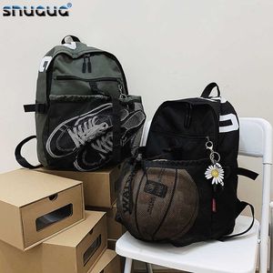 Bolsas al aire libre Baloncesto Estudiante Escuela Mochila Hombres Unisex Simple Casual Negro Fitness Mochilas Mujeres Moda Viajes Mochila de gran capacidad J230424