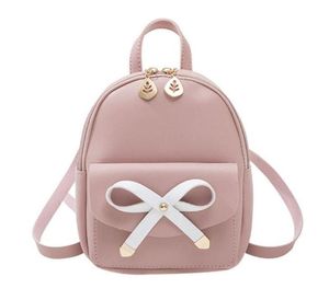 Outdoortassen Grote Strik Mini-rugzakken voor dames Schattig Roze PU-leer Kawaii Rugzak Tieners Schoudertas Schooltassen Meisjes Fem6012311