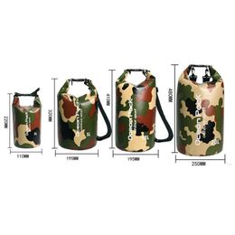 Bolsas al aire libre Camuflaje Bolsa seca impermeable Buceo duradero Flotante Camping Natación Mochila Viajes Deportes Rafting Surf Saco 2-30L