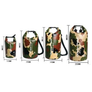 Sacs de plein air Camouflage Sac étanche étanche Durable Plongée Flottant Camping Natation Sac à dos Voyage Sports Rafting Surf Sack 2-30L