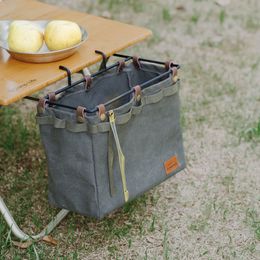 Sacs de plein air Camp Table Side Storage Multifonctionnel Pliant Toile Grande Capacité Fournitures De Pique-Nique Ustensiles De Cuisine Vaisselle Organisateur 230208