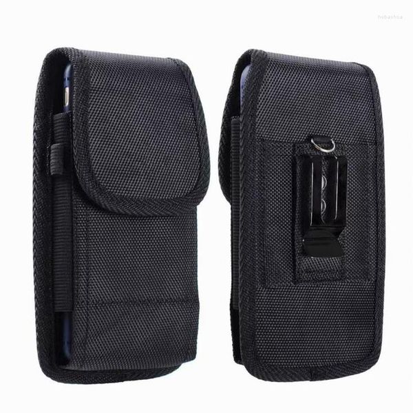 Bolsas para exteriores, para acampar, senderismo, bolsa táctica para teléfono, bolsa para cinturón con gancho negro del ejército, funda móvil de nailon de 10cm