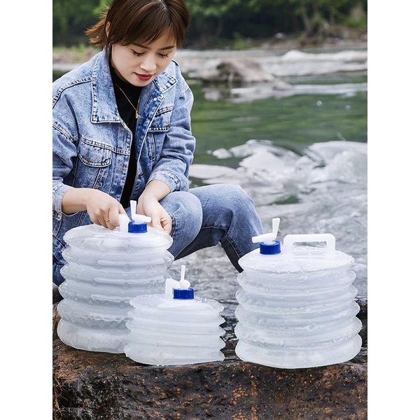 Bolsas al aire libre suministros para acampar botes plegables cubo de agua plegable recipiente de botella de botella con senderismo de turismo