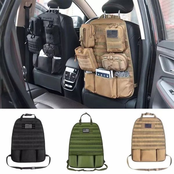 Bolsas para exteriores, organizador para asiento trasero de coche, accesorios tácticos, bolsa Molle del ejército, bolsa de almacenamiento, cubierta de caza de autoconducción militar 230619