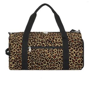 Bolsas al aire libre Classic Leopard Sport Retro Animal Print Shoes Gym Bag Equipaje Hombres Fitness Bolso