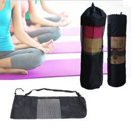 Sacs de plein air Commodité Sac à dos noir Tapis de yoga Porte-étanche Mesh Sangle réglable Outil de sport Gym de haute qualité