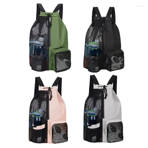 Sacs de plein air Sac de sport à cordon Sacs de sport de natation imperméables Grand sac à dos de natation avec fermeture à glissière pour les voyages sportifs scolaires