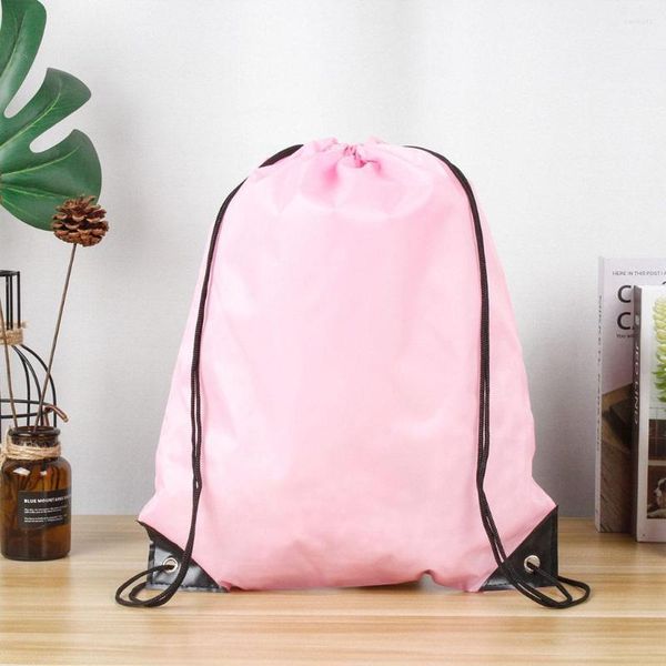 Bolsas al aire libre Bolsa de almacenamiento con cordón Portátil Color sólido Correa dual Voleibol Fútbol Mochila de viaje Bolsa de accesorios