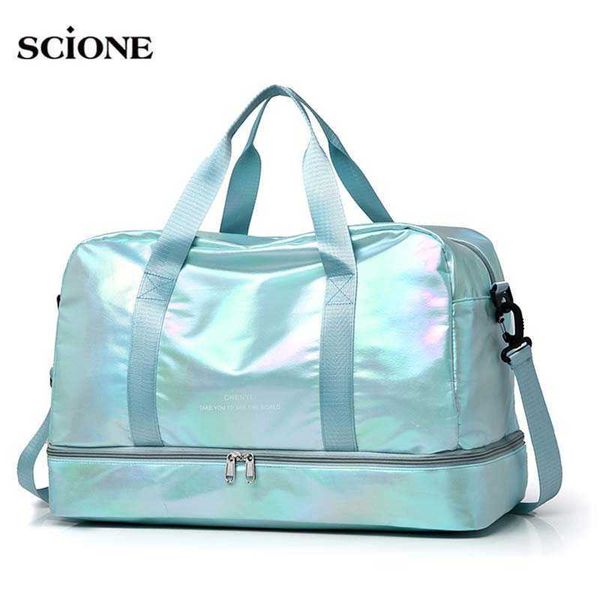 Sacs de plein air Dry Wet Gym Bag Fitness Travel For Women Men Training Sports Tas Gymtas Outdoor Glitter Swim Bag Shoulder Weekend Bags XA263A T230129