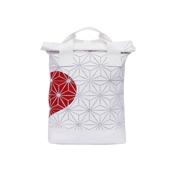 Bolsas al aire libre Tendencia de moda Bolsa de rollo 3D Bolsa de ceniza blanca Mochila perla con correas de shoder acolchadas de corazón rojo Deliv otwia