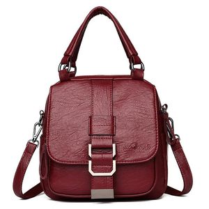 Buitenzakken vrouwelijke rugzak 2021 winter zachte pu lederen vrije tijd kleine rugzakken voor tienermeisjes street mode Bagpack SAC a dos femme