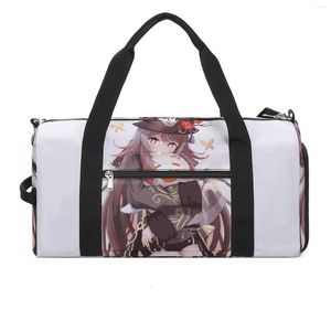 Sacs de plein air Genshin Impact Hu Tao Sport Namecard Papilio Charontis Hutao Sac de sport de grande capacité Portable Sac à main personnalisé pour hommes