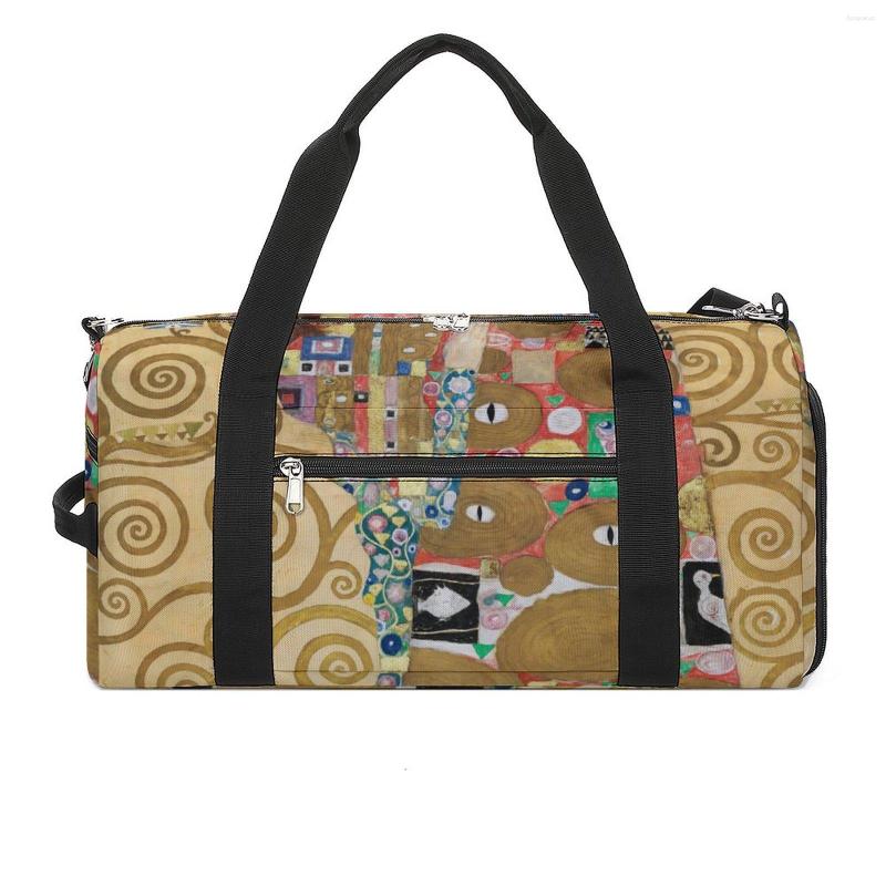 Уличные сумки Gustav Klimt Sport Stoclet Frieze с принтом и обувью Спортивная сумка Портативная мужская женская дизайнерская сумка для тренировок Симпатичная фитнес-сумка