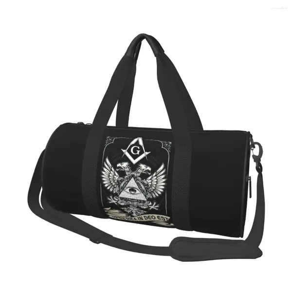Sacs extérieurs Sac de gym Freemason Logo Sports Large Boussin Mason Femelle Femelle Portable Imprimé sac à main