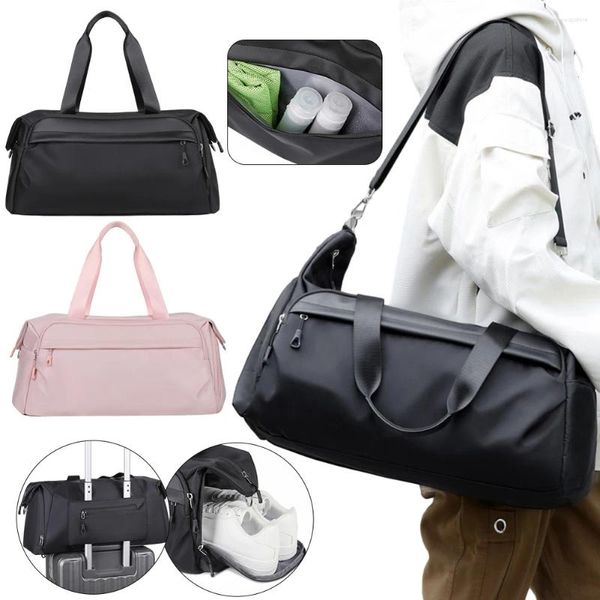 Sacs de plein air Sac de sport avec compartiment à chaussures Sport Duffel Trolley Sleeve Voyage Duffle Bandoulière réglable pour femmes hommes