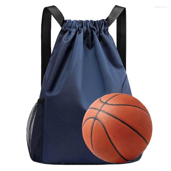 Bolsas al aire libre Gym Drawstring Mochila Bolsa de cuerda Sackpack con gran capacidad plegable impermeable para ciclismo de baloncesto de fútbol